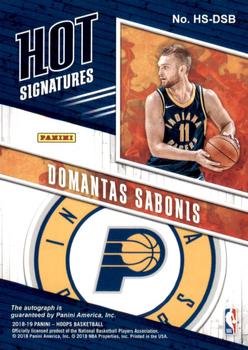 2018-19 Hoops - Hot Signatures #HS-DSB Domantas Sabonis Back