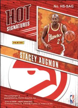 2018-19 Hoops - Hot Signatures #HS-SAG Stacey Augmon Back