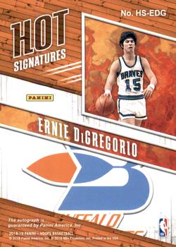 2018-19 Hoops - Hot Signatures #HS-EDG Ernie DiGregorio Back