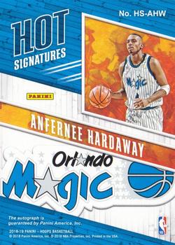 2018-19 Hoops - Hot Signatures #HS-AHW Anfernee Hardaway Back