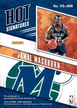 2018-19 Hoops - Hot Signatures #HS-JMB Jamal Mashburn Back
