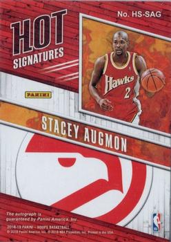 2018-19 Hoops - Red Hot Signatures #HS-SAG Stacey Augmon Back