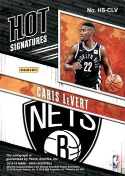2018-19 Hoops - Red Hot Signatures #HS-CLV Caris LeVert Back