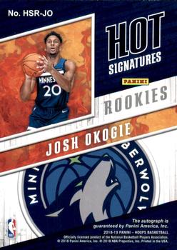 2018-19 Hoops - Hot Signatures Rookies #HSR-JO Josh Okogie Back