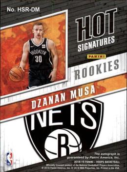 2018-19 Hoops - Hot Signatures Rookies #HSR-DM Dzanan Musa Back