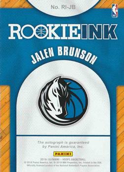 2018-19 Hoops - Rookie Ink #RI-JB Jalen Brunson Back