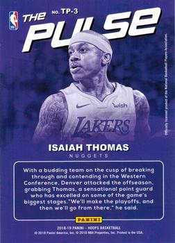 2018-19 Hoops - The Pulse #TP-3 Isaiah Thomas Back