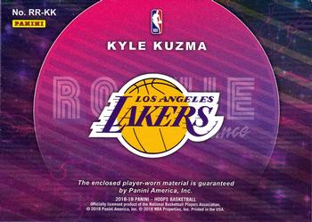 2018-19 Hoops - Rookie Remembrance #RR-KK Kyle Kuzma Back