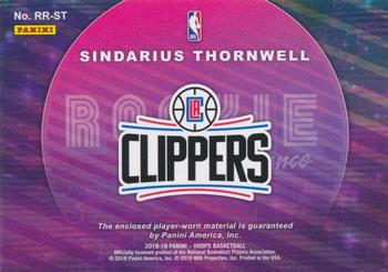2018-19 Hoops Winter - Rookie Remembrance #RR-ST Sindarius Thornwell Back