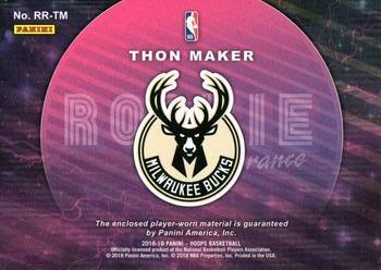 2018-19 Hoops Winter - Rookie Remembrance #RR-TM Thon Maker Back