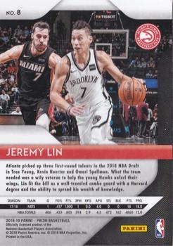 2018-19 Panini Prizm #8 Jeremy Lin Back