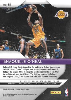 2018-19 Panini Prizm #35 Shaquille O'Neal Back