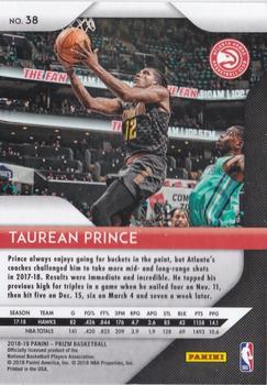 2018-19 Panini Prizm #38 Taurean Prince Back