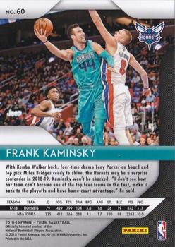 2018-19 Panini Prizm #60 Frank Kaminsky Back