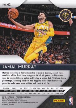 2018-19 Panini Prizm #62 Jamal Murray Back