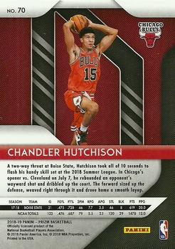 2018-19 Panini Prizm #70 Chandler Hutchison Back