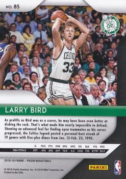 2018-19 Panini Prizm #85 Larry Bird Back