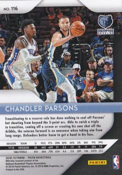 2018-19 Panini Prizm #116 Chandler Parsons Back