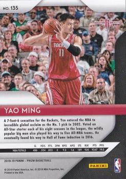 2018-19 Panini Prizm #135 Yao Ming Back