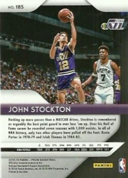 2018-19 Panini Prizm #185 John Stockton Back