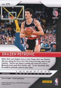 2018-19 Panini Prizm #275 Drazen Petrovic Back