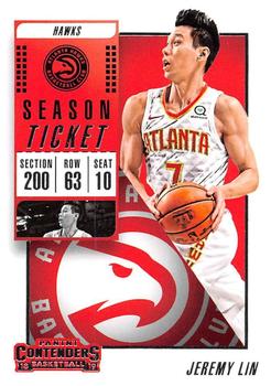 2018-19 Panini Contenders #2 Jeremy Lin Front
