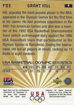1996 Upper Deck USA - Follow Your Dreams Exchange Silver #FD5 Grant Hill Back