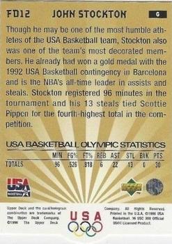 1996 Upper Deck USA - Follow Your Dreams Exchange Silver #FD12 John Stockton Back
