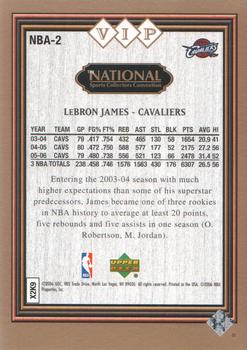 2006 Upper Deck National Convention - VIP #NBA-2 LeBron James Back