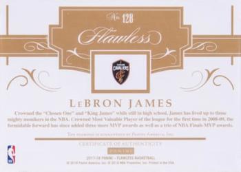 2017-18 Panini Flawless - Platinum #128 LeBron James Back