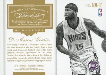 2017-18 Panini Flawless - Flawless Update #MM-DC DeMarcus Cousins Back