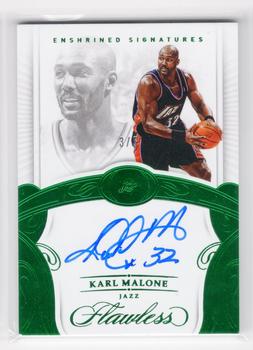 2017-18 Panini Flawless - Enshrined Signatures Emerald #ES-KM Karl Malone Front