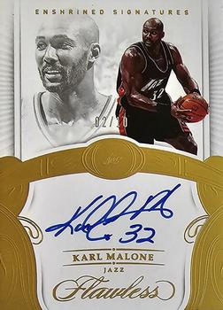 2017-18 Panini Flawless - Enshrined Signatures Gold #ES-KM Karl Malone Front