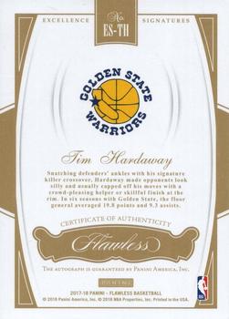 2017-18 Panini Flawless - Excellence Signatures #ES-TH Tim Hardaway Back