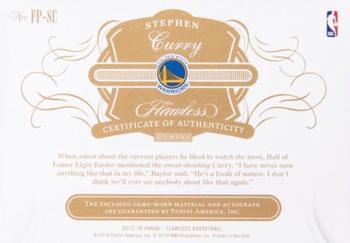 2017-18 Panini Flawless - Flawless Patch Autographs #FP-SC Stephen Curry Back