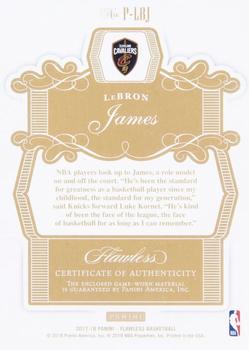 2017-18 Panini Flawless - Patches Gold #P-LBJ LeBron James Back