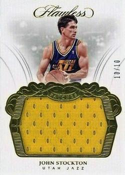 2017-18 Panini Flawless - Patches Gold #P-JST John Stockton Front