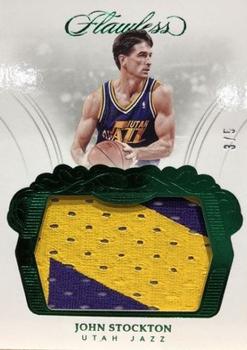 2017-18 Panini Flawless - Patches Green #P-JST John Stockton Front
