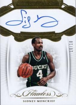 2017-18 Panini Flawless - Premium Ink Gold #PI-SM Sidney Moncrief Front