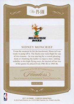 2017-18 Panini Flawless - Premium Ink Green #PI-SM Sidney Moncrief Back