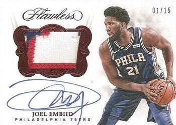 2017-18 Panini Flawless - Signature Prime Materials Ruby #SM-JE Joel Embiid Front