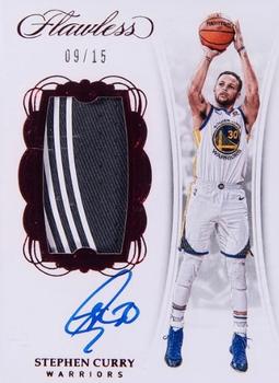 2017-18 Panini Flawless - Vertical Patch Auto Ruby #VP-SC Stephen Curry Front