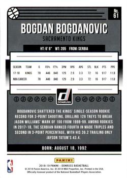 2018-19 Donruss - Green Flood #61 Bogdan Bogdanovic Back