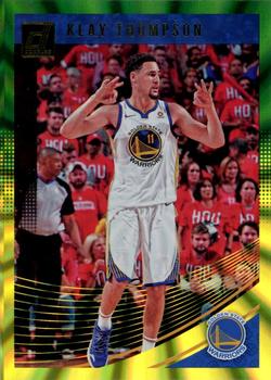 2018-19 Donruss - Holo Green and Yellow Laser #12 Klay Thompson Front