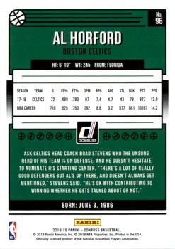 2018-19 Donruss - Holo Green Laser #96 Al Horford Back