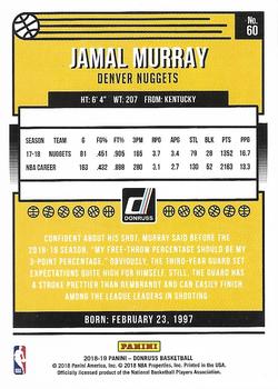 2018-19 Donruss - Holo Yellow Laser #60 Jamal Murray Back