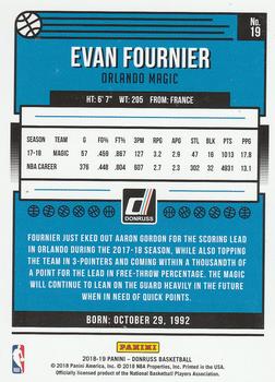 2018-19 Donruss - Press Proof Blue Laser #19 Evan Fournier Back