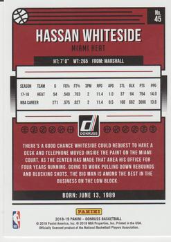 2018-19 Donruss - Press Proof Purple #45 Hassan Whiteside Back