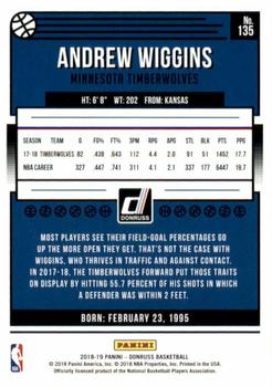 2018-19 Donruss - Press Proof Red Laser #135 Andrew Wiggins Back