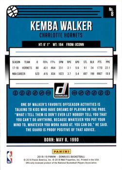 2018-19 Donruss - Press Proof Silver #8 Kemba Walker Back